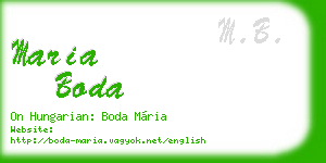 maria boda business card